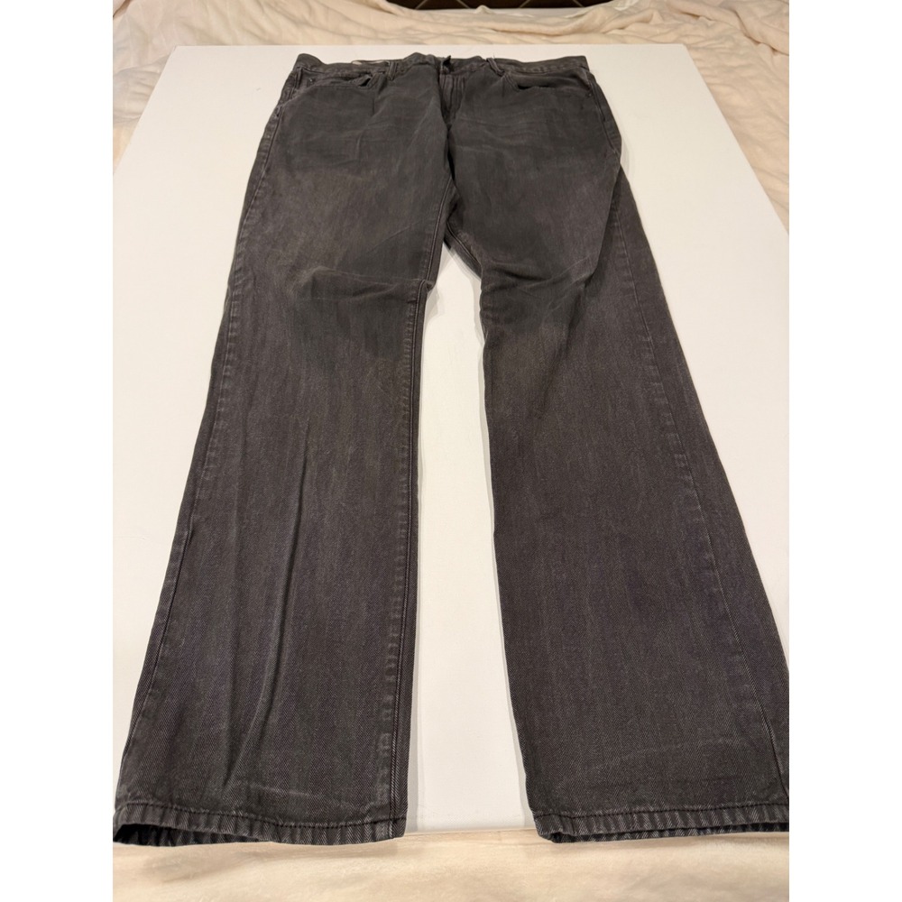 Gap 1969 Slim Fit Jeans Mens 38x34 Charcoal Grey Herringbone Cotton Denim